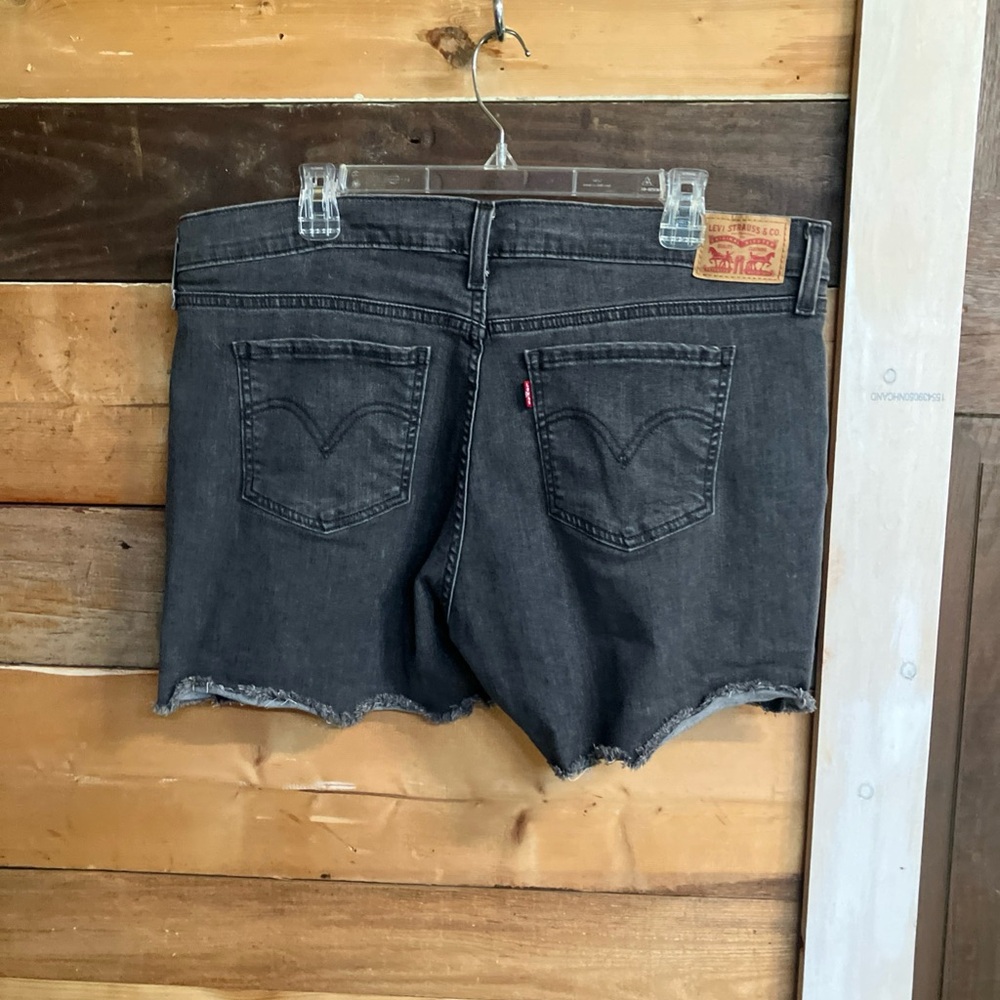 Levi's Black Jean Shorts Raw-Hem mid length shorts 34 - Picture 5 of 11